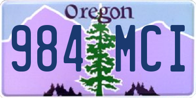 OR license plate 984MCI
