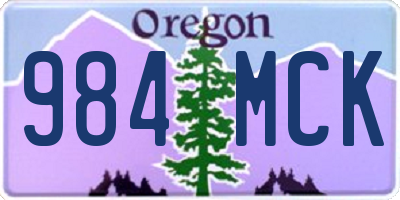 OR license plate 984MCK