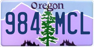 OR license plate 984MCL