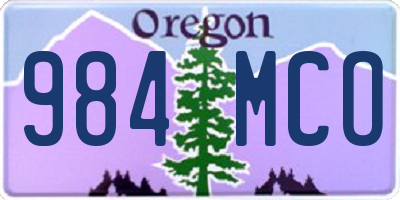 OR license plate 984MCO