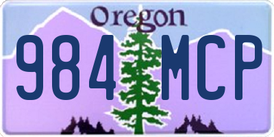 OR license plate 984MCP