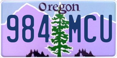 OR license plate 984MCU