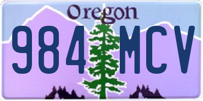 OR license plate 984MCV