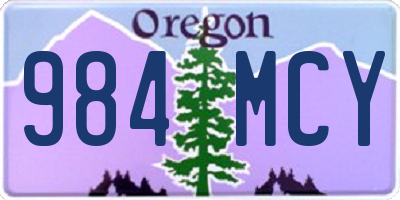 OR license plate 984MCY