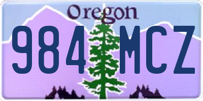 OR license plate 984MCZ