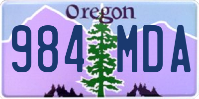 OR license plate 984MDA