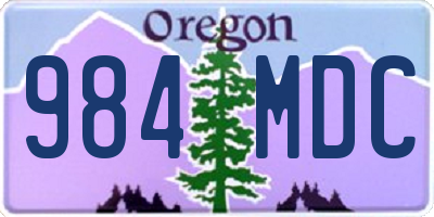 OR license plate 984MDC