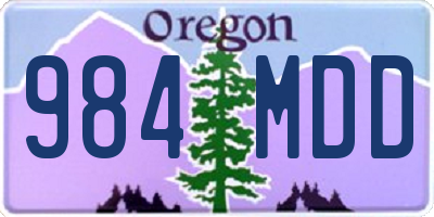 OR license plate 984MDD