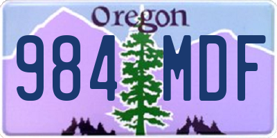 OR license plate 984MDF