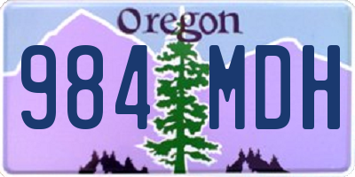 OR license plate 984MDH