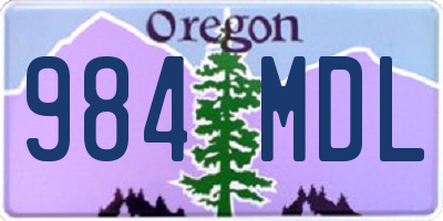 OR license plate 984MDL