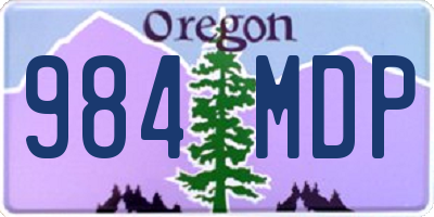 OR license plate 984MDP