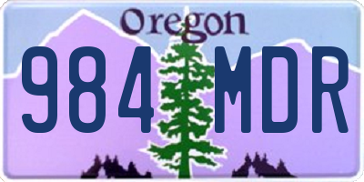 OR license plate 984MDR