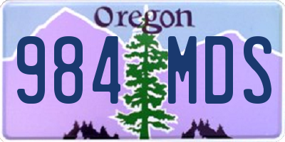 OR license plate 984MDS