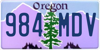 OR license plate 984MDV