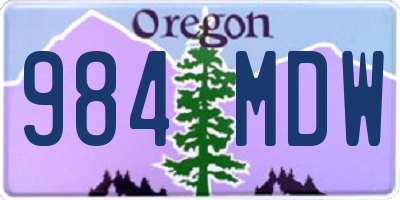 OR license plate 984MDW