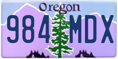 OR license plate 984MDX