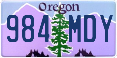 OR license plate 984MDY