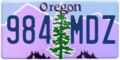 OR license plate 984MDZ