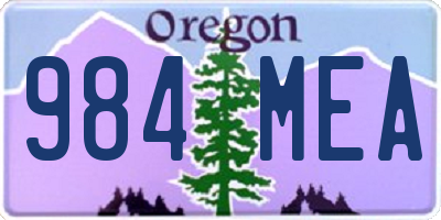 OR license plate 984MEA