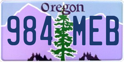 OR license plate 984MEB