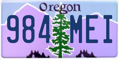 OR license plate 984MEI