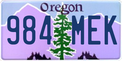 OR license plate 984MEK