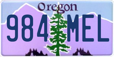 OR license plate 984MEL