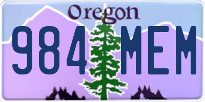 OR license plate 984MEM