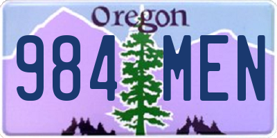 OR license plate 984MEN