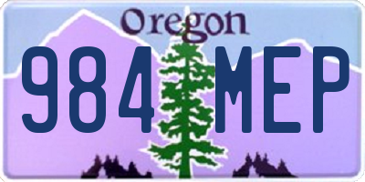 OR license plate 984MEP