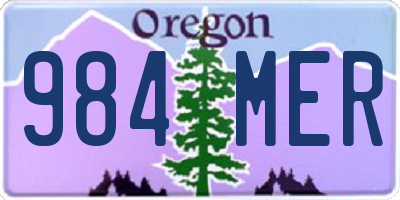 OR license plate 984MER