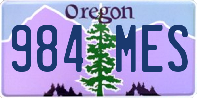 OR license plate 984MES