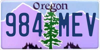 OR license plate 984MEV