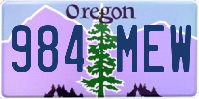 OR license plate 984MEW