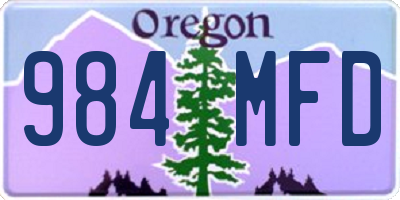 OR license plate 984MFD