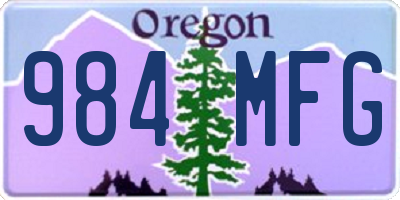 OR license plate 984MFG