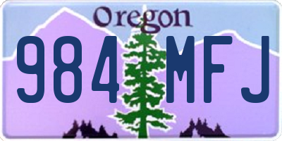 OR license plate 984MFJ