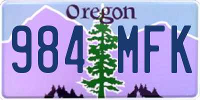 OR license plate 984MFK