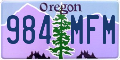 OR license plate 984MFM