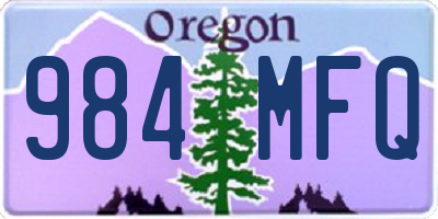 OR license plate 984MFQ