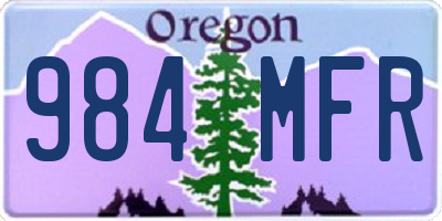 OR license plate 984MFR