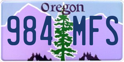 OR license plate 984MFS