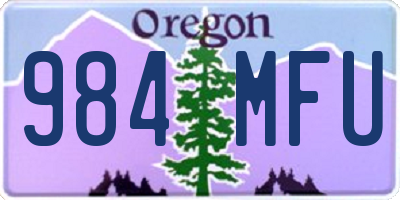 OR license plate 984MFU