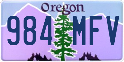 OR license plate 984MFV