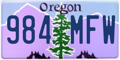 OR license plate 984MFW