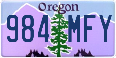 OR license plate 984MFY