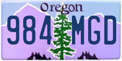 OR license plate 984MGD