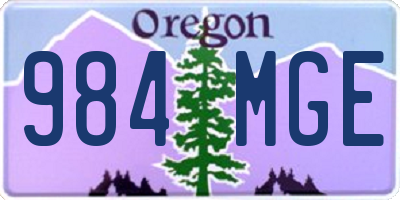 OR license plate 984MGE