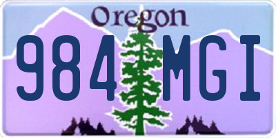 OR license plate 984MGI